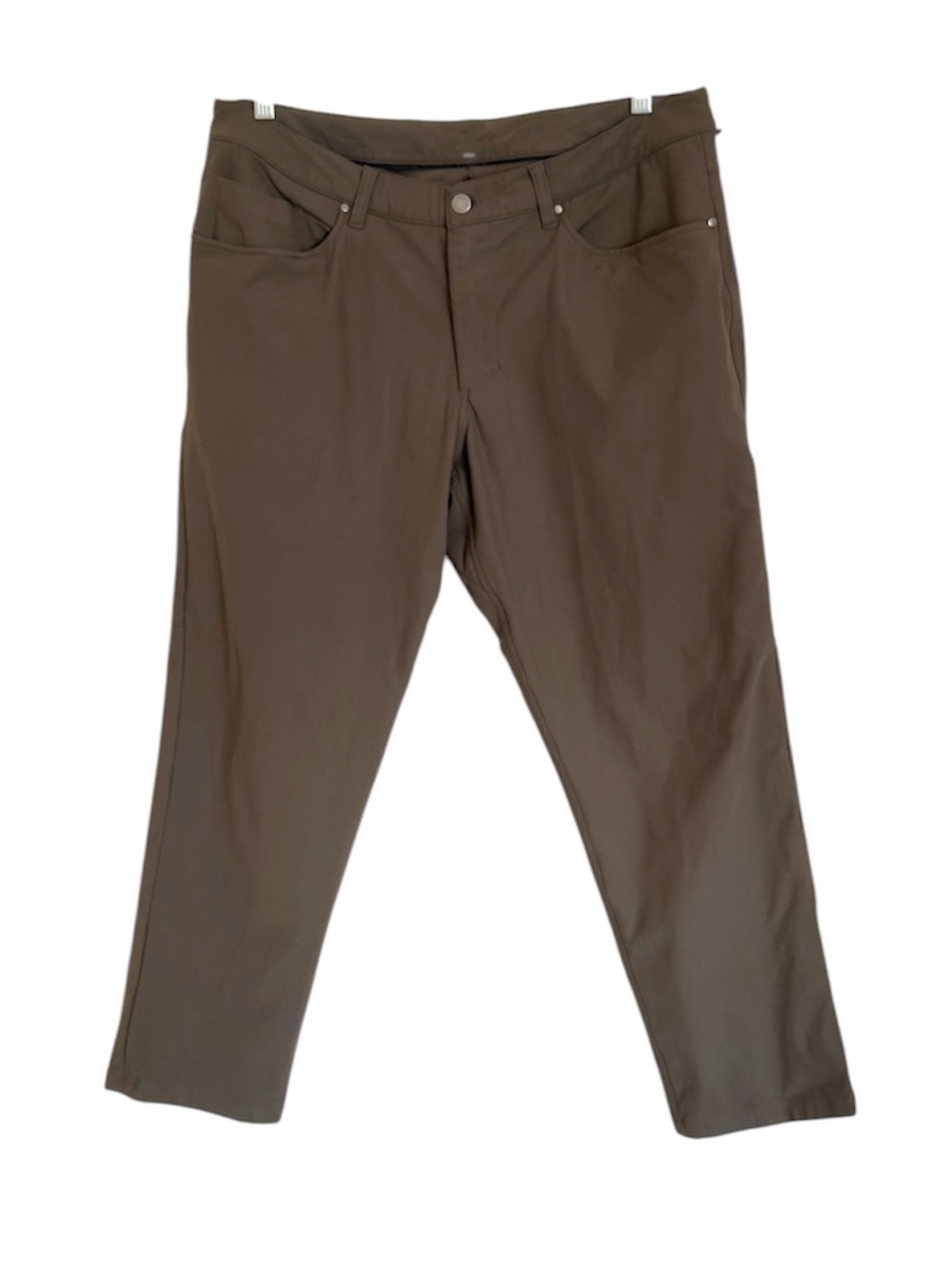 Lululemon Mens ABC Classic-Fit 5-Pocket Pants Olive Brown size 35
